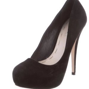 MIU MIU Suede Platform Pumps Size: 6.5